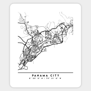 PANAMA CITY PANAMA BLACK CITY STREET MAP ART Sticker